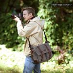 Kattee Leather Canvas Camera Bag Vintage DSLR SLR Messenger Shoulder Bag