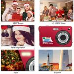 HD Mini Digital Cameras,Point and Shoot Digital Cameras for Kids Teenagers-Travel,Camping,Gifts (Red)