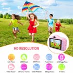 MICRODATA Kids Camera for Girls, Birthday Gifts Toys for 3 4 5 6 7 8 9 10 Year Old Girls, 3.5Inch Children’s Selfie Camera, 20MP Digital Video Cameras for Children