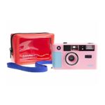 dubblefilm Show Reusable 35mm Film Camera with Flash (Pink) Analog Bundle with Kodak 35mm 3-Pack (2 Items)
