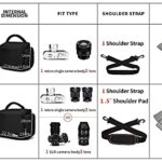 Cwatcun Single Shoulder Crossbody Compact Camera Bag Case Compatible for Canon Nikon Sony SLR DSLR Mirrorless Cameras and Lenses Waterproof Black