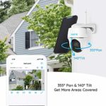 Reolink Argus PT w/ Solar Panel – Wireless Pan Tilt Solar Powered WiFi Security Camera System w/ Rechargeable Battery Outdoor Home Surveillance, 2-Way Audio, Support Alexa/ Google Assistant/ Cloud