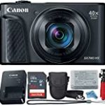 Canon Powershot SX740 (Black) Point & Shoot Digital Camera + Accessory Bundle + Inspire Digital Cloth
