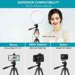54″ Cell Phone Tripod with Rechargeable Remote, Aluminum Lightweight Travel Tripod with Extendable Tripod Stand, Phone Holder and Carry Bag, for Cellphones/GoPro/Digital Cameras