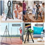 KINGJUE 60” Camera Phone Tripod Stand for DSLR Canon Nikon with Universal Tablet Phone Holder Remote Shutter and Carry Bag Max Load 6.6LB