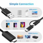 2 in1 USB Type C Micro USB to HDMI Cable MayLowen MHL to HDMI Adapter 1080P HD HDTV Mirroring Cable for All Android Smartphones to TV Projector Monitor