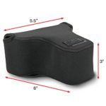 USA GEAR DSLR SLR Camera Sleeve Case (Black) with Neoprene Protection, Holster Belt Loop and Accessory Storage – Compatible With Nikon D3400, Canon EOS Rebel SL2, Pentax K-70 and Many More