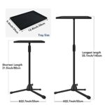Laptop Projector Tripod Stand, Universal Laptop Floor Stand Height Adjustable Up to 57 Inches,Adjustable Tripod Mount Floor Stand, for Webcam, Small Camera, Tray, Projector, GoPro, with Carry Bag