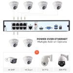 ONWOTE 4K PoE Security Camera System, Smart Human Detection, (6) 8MP Outdoor Wide Angle Wired PoE IP Cameras, 8-CH H.265+ NVR, Record Video Audio, 8 Channel Synchronous Playback