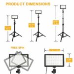 2 Pack 70 LED Video Light with Tripod Stand/Color Filters/Remote Control/USB Wall Charger, Obeamiu 5600K USB Studio Shooting Kit for Photography Lighting, Game Streaming, Conference Zoom Calls