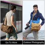 CADeN Camera Bag Case Canvas Compatible for Nikon, Canon, Sony DSLR/SLR Mirrorless Camera with Tripod Holder, Camera Shoulder Messenger Bag for Men/Women Khaki