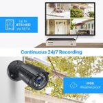 ZOSI 8CH 1080P Security Camera System Outdoor with 1TB Hard Drive H.265+ 8 Channel 5MP Lite Video DVR Recorder with 8X 1080P HD 1920TVL Weatherproof CCTV Cameras, Motion Alert, Easy Remote Access