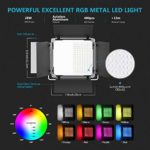 Neewer 3 Packs 480 RGB Led Light with APP Control, Photography Video Lighting Kit with Stands and Bag, 480 SMD LEDs CRI95/3200K-5600K/Brightness 0-100%/0-360 Adjustable Colors/9 Applicable Scenes