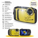Fujifilm XP140 Yellow Digital Camera + 32GB SD Card + Case + Cloth (Renewed)