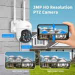 ?2K,Pan/Tilt/Zoom? Hiseeu AI Human Detection Wireless Security Camera System,Two Way Audio, Color Night Vision,Mobile&PC Remote,Outdoor IP66 Waterproof, 7/24/Motion Record,Motion Alert