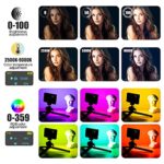 VIJIM VL120 RGB Video Light, Portable LED Camera Light Panel 0-360 Full Color, CRI 95+ 2500-9000K LED Video Light, 3100mAh Rechargeable LED DSLR Lighting for Vlogging, Photography, Video Conference