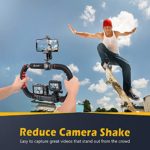 Zeadio Camera Smartphone Stabilizer, Foldable Handle Grip Handheld Video Rig with Carrying Case, Fits for All Camera, Camcorder, Action Camera, DSLR and All iPhone and Android Smartphones