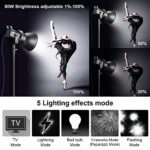 Sutefoto P80 Studio Led Video Light Continuous Fresnel Light,YouTube Photography Lighting Bowens Mount with 5 Pre-Programmed Light Effects,80W 5600K Daylight,Reflector,Remote Control,Portable Bag