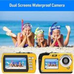 Underwater Camera Waterproof Digital Camera Selfie Dual Screen Video Camera Point Shoot Digital Camera for Snorkeling 48MP 2.7K Waterproof Camera