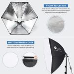 HPUSN Softbox Photography Lighting Kit 30″X30″ Professional Continuous Lighting System Photo Studio Equipment with 2pcs E27 Socket 5400K Bulbs for Portraits Advertising Shooting YouTube Video