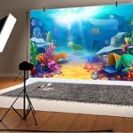 LFEEY 7x5ft Under The Sea Backdrop for Photography Baby Shower Wonderland Underwater Background Kids Children Birthday Party Decor Wallpaper Newborn Portrait Photo Booth Props