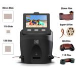 KODAK SCANZA Digital Film & Slide Scanner – Converts 35mm, 126, 110, Super 8 & 8mm Film Negatives & Slides to JPEG – Includes Large Tilt-Up 3.5″ LCD, Easy-Load Film Inserts, Adapters & More