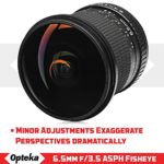 Opteka 6.5mm f/3.5 Professional Ultra Wide Angle Aspherical Fisheye Lens for Canon EF-Mount EOS 90D, 80D, 77D, 70D, 60D, 50D, 7D, Rebel T8i, T7i, T7s, T6s, T6i, T6, T5i, T5, T4i, T3i, T3, T2i and SL3