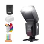 Godox Wireless 433MHz GN33 Camera Flash Speedlite with Built-in Receiver with RT Transmitter Compatible for Canon Nikon Sony Olympus Pentax Fuji DSLR Cameras with Diffuser + Filters + USB LED