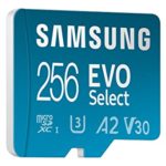 SAMSUNG EVO Select Plus Micro SD Memory Card + Adapter, 256GB microSDXC 130MB/s Full HD & 4K UHD, UHS-I, U3, A2, V30, Expanded Storage for Phone, Gaming, Tablet, MB-ME256KA/AM