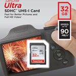SanDisk 32GB SD Ultra Memory Card Works with Canon EOS M200, M100, M50, M5, M6 Mirrorless Camera (SDSDUNR-032G-GN6IN) Bundle with (1) Everything But Stromboli Micro Fiber Cloth