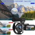 Video Camera 4K Camcorder UHD 56MP Vlogging Camera for YouTube WiFi Digital Zoom Camcorder IR Night Vision 3 in Touch Screen Support Webcam Microphone