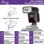 Camera Flash Speedlite Altura Photo AP-305C for Canon EOS R RP 90D 80D 70D SL3 SL2 Rebel T7 T7I T6 T6I 5D 6D 7D M5 M6 M50 M100 M200-2.4GHz E-TTL Light for Mirrorless and DSLR Camera