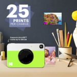 KODAK Printomatic Digital Instant Print Camera – Full Color Prints On ZINK 2×3″ Sticky-Backed Photo Paper (Green) Print Memories Instantly