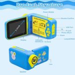 WJLING Kids Camera, Kids Video Camera for Boys and Girls 1080P FHD Digital 270 Degree Rotation DV Camera Children Camcorder with 32GB SD Card & 2.4″ Screen for Age 3-8 (Blue)
