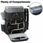 Camera Backpack, BAGSMART DSLR Camera Bag, Waterproof Camera Bag Backpack for Photographers, Fit up to 15″ Laptop with Rain Cover and Tripod Holder, Black