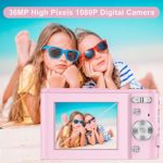 Digital Camera,1080P HD 36MP Compact Mini Video Camera 2.4 Inch Rechargeable YouTube Vlogging Camera with 16X Digital Zoom Pocket Camera for Beginners/Seniors/Adult/Teenagers/Kids/Students