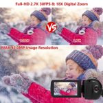 Camcorder Full HD 2.7K 30FPS 42MP 18X Digital Zoom Video Camera for YouTube Fill Light Pause Function Vlogging Camera with 3.0’’LCD and 270°Rotation Screen Digital Camera with Remote Control