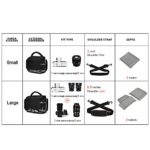 CADeN Compact Camera Shoulder Crossbody Bag Case Compatible for Nikon, Canon, Sony SLR/DSLR Mirrorless Cameras and Lenses Waterproof Black