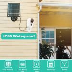 Outdoor Security Camera System Wireless, 1080P Solar Powered Home Security Camera System with Rechargeable Battery, Waterproof, Motion Detection, 2-Way Audio, Night Vision, SD Storage and Solar Panel