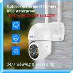 ?2k,Auto Tracking? Pan/Tilt/Zoom Wireless Security Camera Outdoor,Floodlights,3 Megapixels,2.4G WiFi Camera,Light Alarm,Color Night Vision,PC&Mobile Remote 360° Viewing,Two-Way Audio Security Camerea