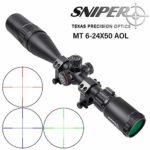 SNIPER MT 6-24×50 Rifle Scope with Red/Green/Blue Illuminated Reticle Riflescope