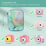 Fintie Kids Camera Case Compatible with Seckton/GKTZ/WOWGO/OMZER/Suncity/Agoigo/Ourlife/Rindol/Unicorn Toys Digital Camera, Hard Carrying Bag with Inner Pocket & Removable Strap, Emerald Marble