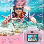 YTETCN Kids Underwater Camera with 32GB Memory Card, 1080P HD Digital Video Waterproof Camare for Kids 3-12 Year Old Boys Girls Birthday Gifts, Video Recording, Delay Capture, Playback