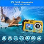 Underwater Camera Waterproof Digital Camera 48MP 2.7K Waterproof Camera Selfie Dual Screen Video Camera Point Shoot Digital Camera for Snorkeling