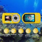 Underwater Camera 1080P FHD 20MP 10m Dual Screen Waterproof Digital Camera for Snorkeling Anti Shake Selfie, 16x Digital Zoom Camera Video Camcorder Recorder
