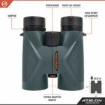Athlon Optics Midas 8×42 ED Binoculars for Adults and Kids, Waterproof, Durable Binoculars for Bird Watching, Hunting, Concert, Sports, ED Roof