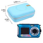 Leayjeen Waterproof Camera Case Compatible with Underwater Camera FHD 2.7K 48 MP Waterproof Camera Underwater Digital Video Camera (Case Only) (Blue)