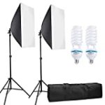 Softbox Lighting Kit Photography Studio Light 2 Pcs 50x70cm/20 x28 Professional Continuous Light System with E27 85W Bulbs 5500K Photo Equipment for Portraits/Advertising Shooting/Live Streaming