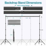 EMART 8.5 x 10 ft Backdrop Support System, Photography Video Studio Lighting Kit Umbrella Softbox Set Continuous Lighting for Photo Studio Product, Portrait and Video Shooting Photography