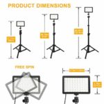 3 Packs 70 LED Video Light with Adjustable Tripod Stand / Color Filters, Obeamiu 5600K USB Studio Lighting Kit for Tablet / Low Angle Shooting, Collection Portrait YouTube Photography, Wall Charger